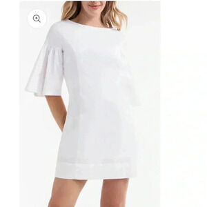 Hermoza Magdalena Flounce Short Sleeve Mini Dress in White